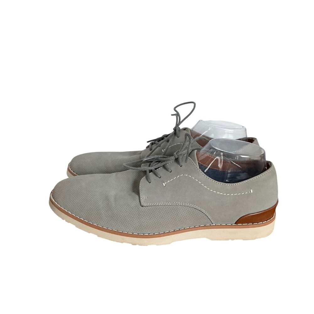 Wallin‎ & Bros Mens Gray Perforated Oxford Derby Dress Shoes Size 10.5